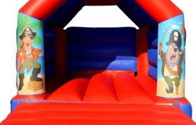 Pirate Bouncy Castle Hire - Red & Blue 11ft x 15ft Bouncy Castle