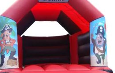 Pirate Bouncy Castle Hire - Red & Black 11ft x 15ft Bouncy Castle