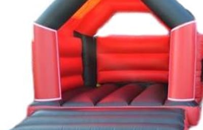 Plain Red & Black Bouncy Castle Hire - Red & Black 11ft x 15ft Bouncy Castle